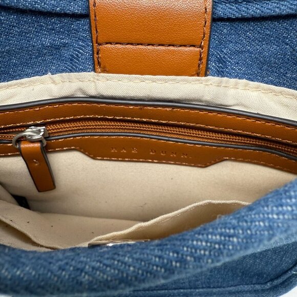 Rae Dunn RD Blue Crossbody Shoulder Bag  Interior Pouch Chambray - Picture 5 of 6